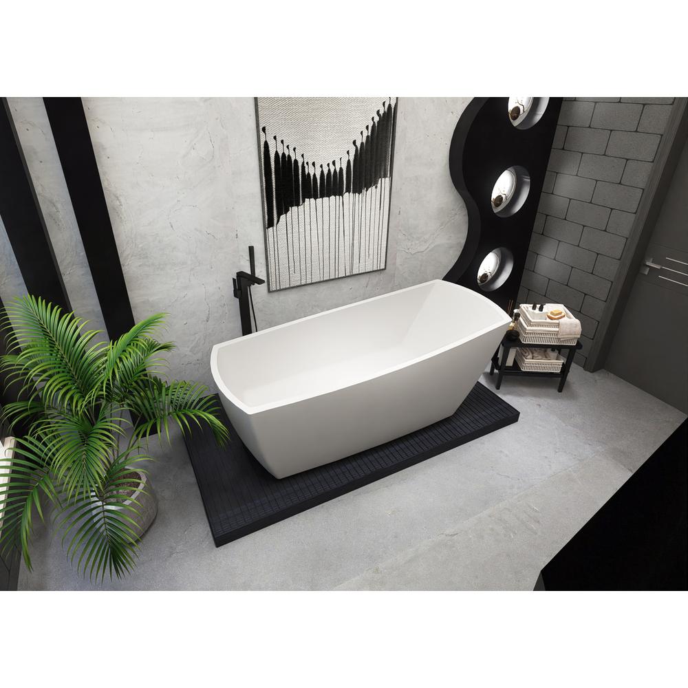 72 inch soaking single slipper rectangular bathtub in glossy white. Picture 4