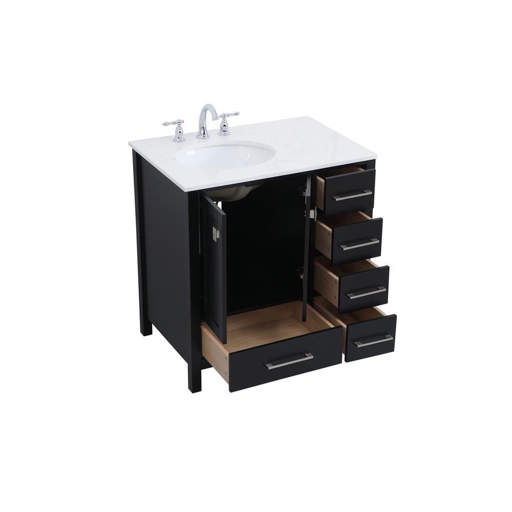 32 inch Single Bathroom Vanity in Black. Picture 8