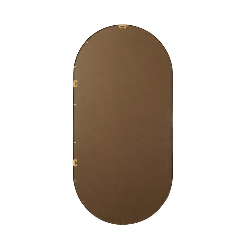 Metal Frame Oval Mirror 36x72 Inch in Brass. Picture 10