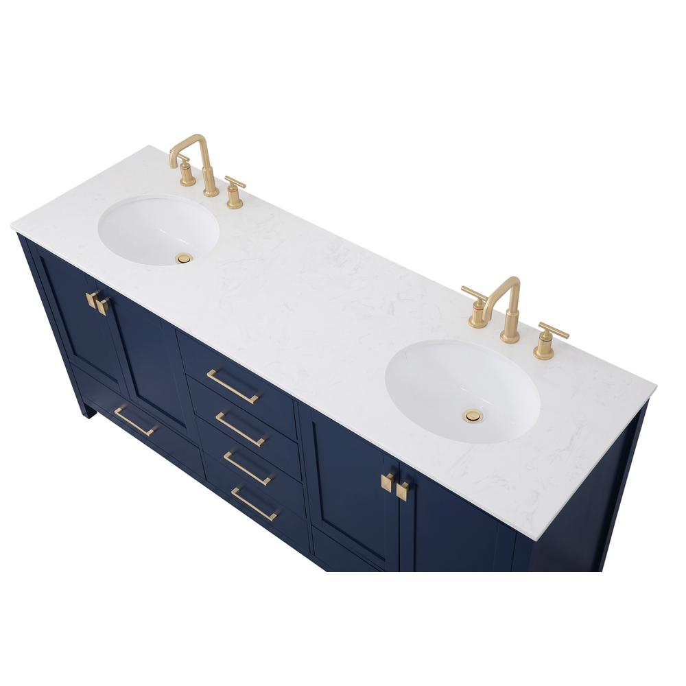 72 inch Double Bathroom Vanity in Blue. Picture 9