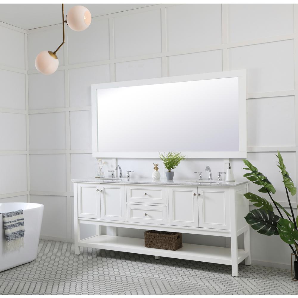 Aqua rectangle vanity mirror 72 inch in White. Picture 3