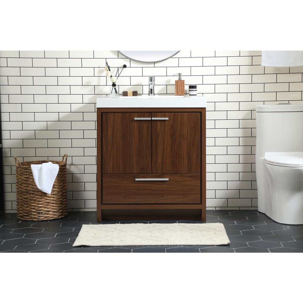 30 inch Single bathroom vanity in Walnut. Picture 14