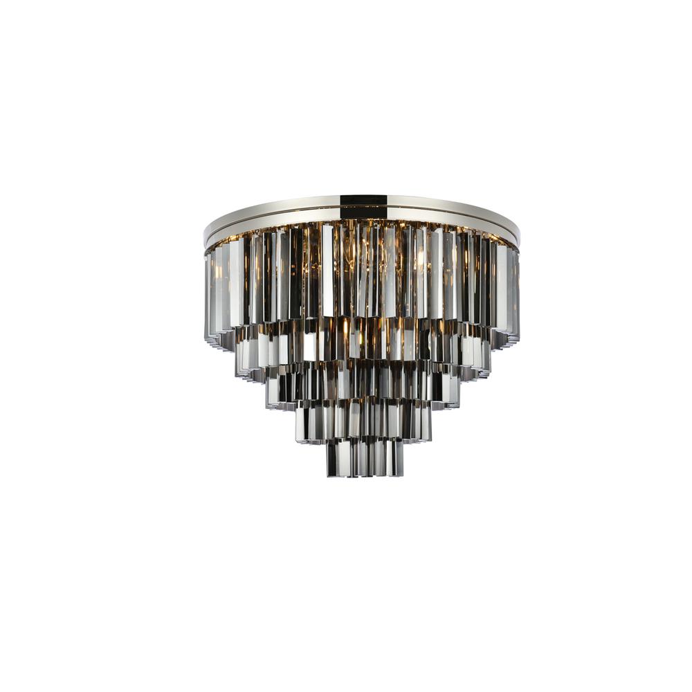 Sydney 17 light polished nickel Flush Mount Silver Shade. Picture 1