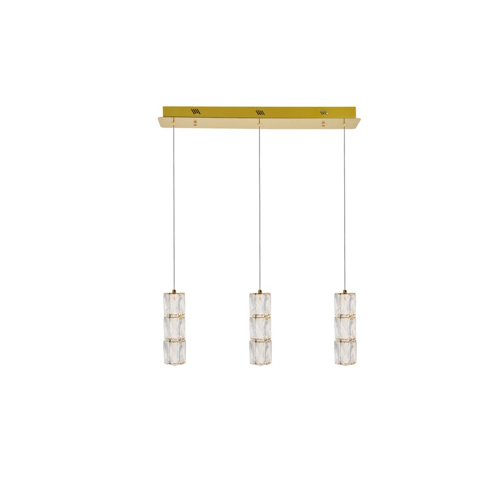 Polaris LED light gold Pendant Clear Royal Cut Crystal. Picture 1