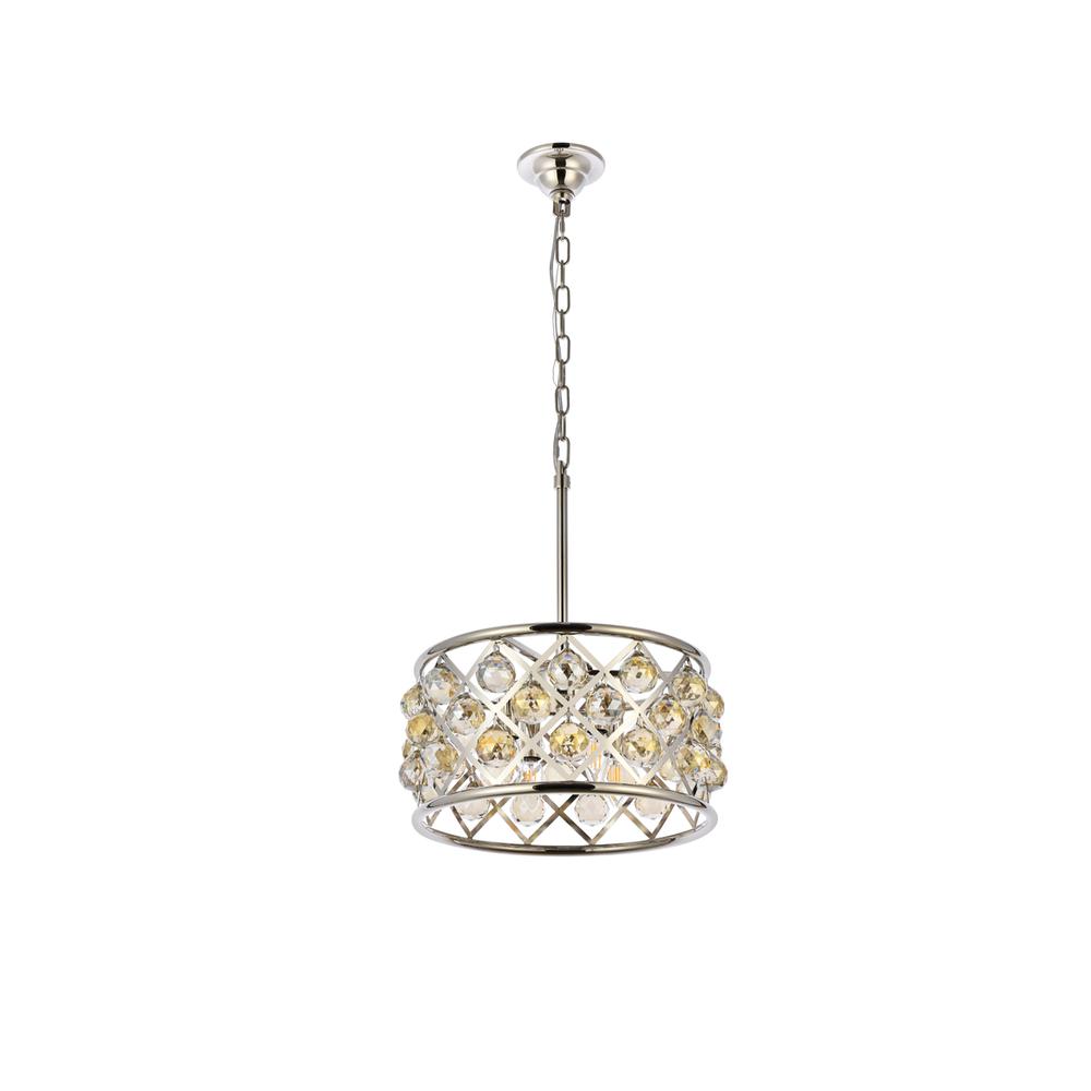 Madison 4 light polished Nickel Pendant Golden Teak (Smoky) Royal Cut Crystal. Picture 6