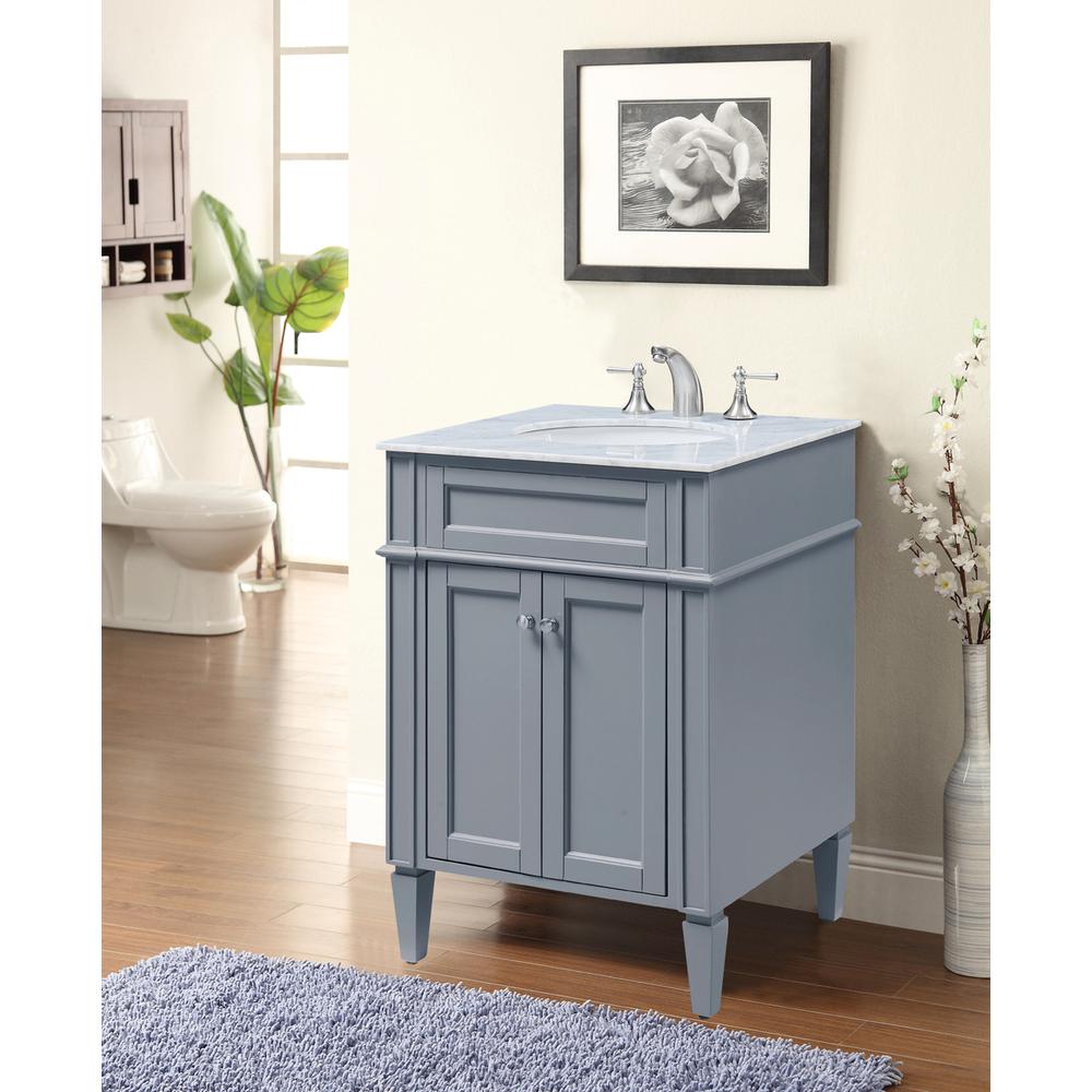 24 In. Single Bathroom Vanity Set In Grey. Picture 9