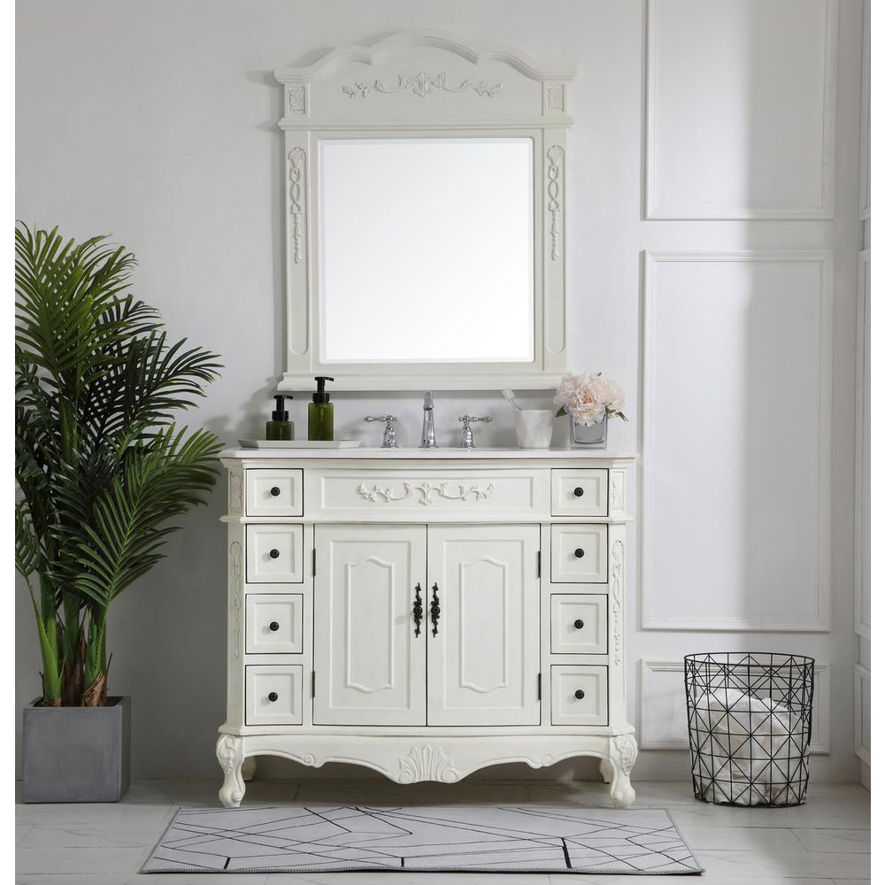 42 inch Single Bathroom vanity in Antique White. Picture 6