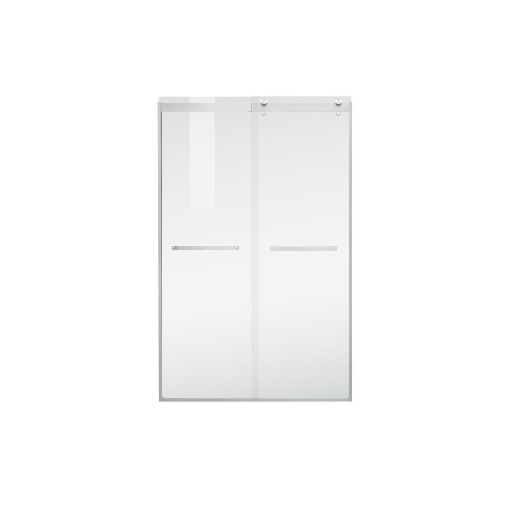 Semi-frameless shower door 48 x 76 Brushed Nickel. Picture 10