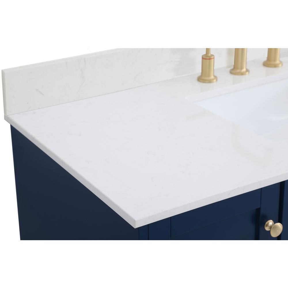 48 inch Single Bathroom Vanity in Blue with Backsplash. Picture 11