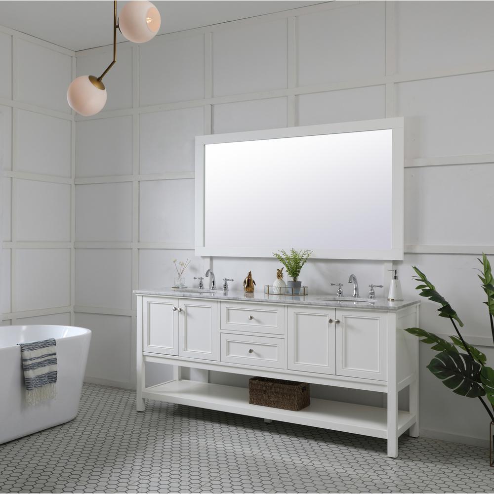 Aqua rectangle vanity mirror 60 inch in White. Picture 3
