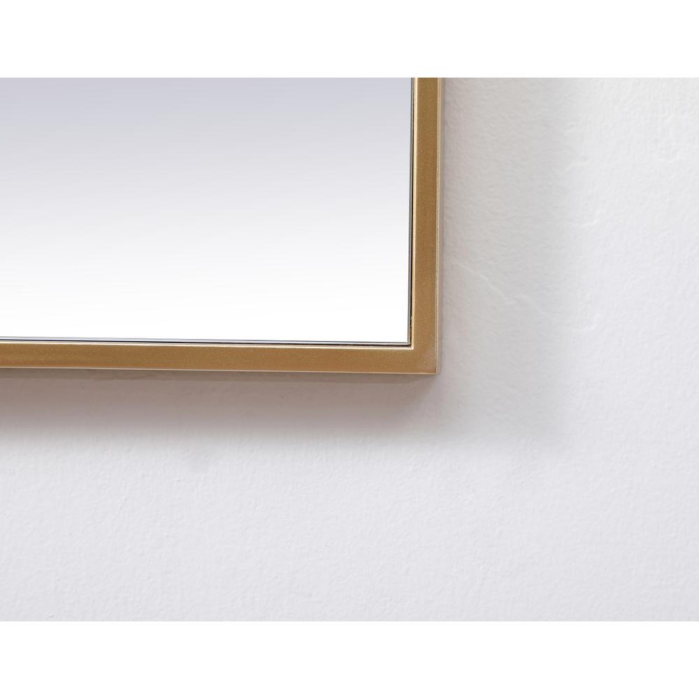 Metal Frame Square Mirror 24 inch in Brass. Picture 5