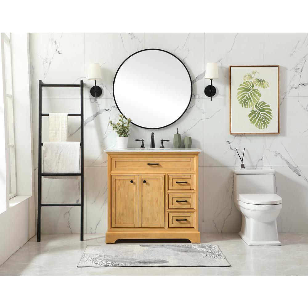 36 inch Single bathroom vanity in natural wood. Picture 4