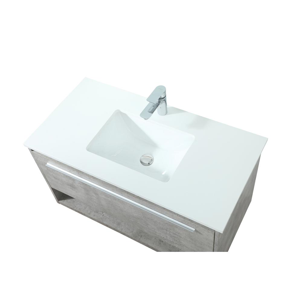 36 inch Single bathroom vanity in concrete grey. Picture 10