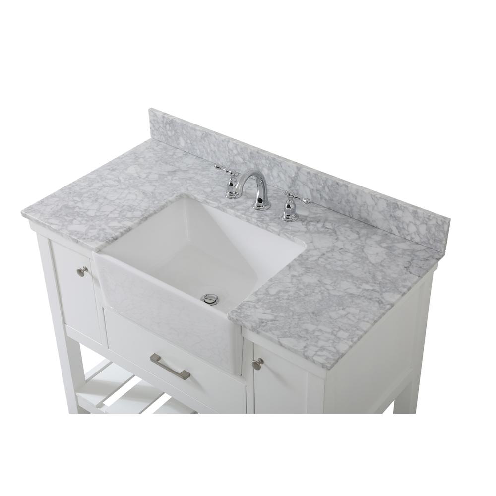 42 inch Single bathroom vanity in white with backsplash. Picture 10
