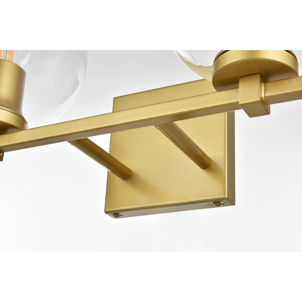 Juelz 4 light Brass and Clear Bath Sconce. Picture 4