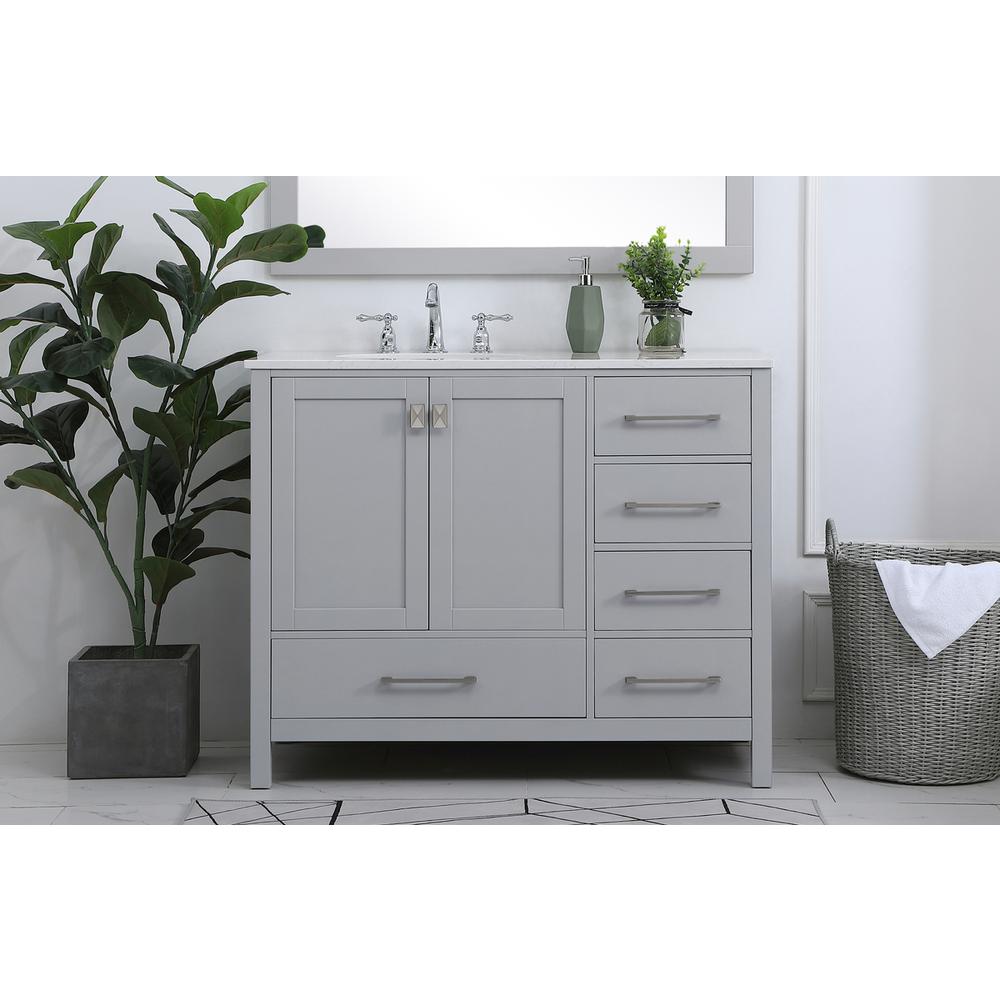 42 inch Single Bathroom Vanity in Gray. Picture 14