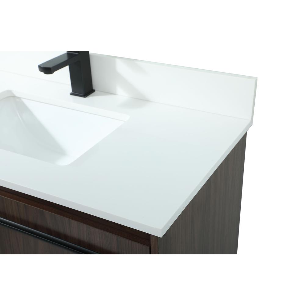 36 inch Single bathroom vanity in walnut with backsplash. Picture 11