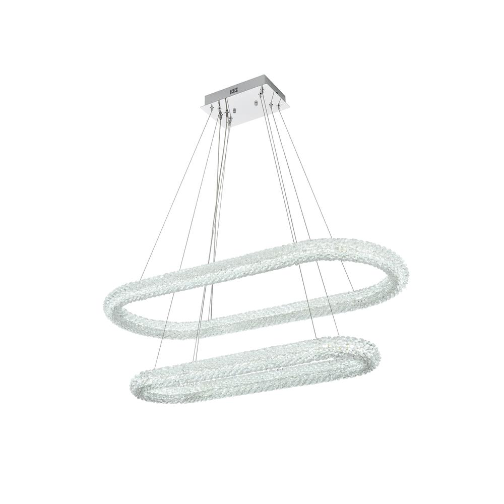 Bowen 42 inch Adjustable LED Chandelier in Chrome. Picture 3