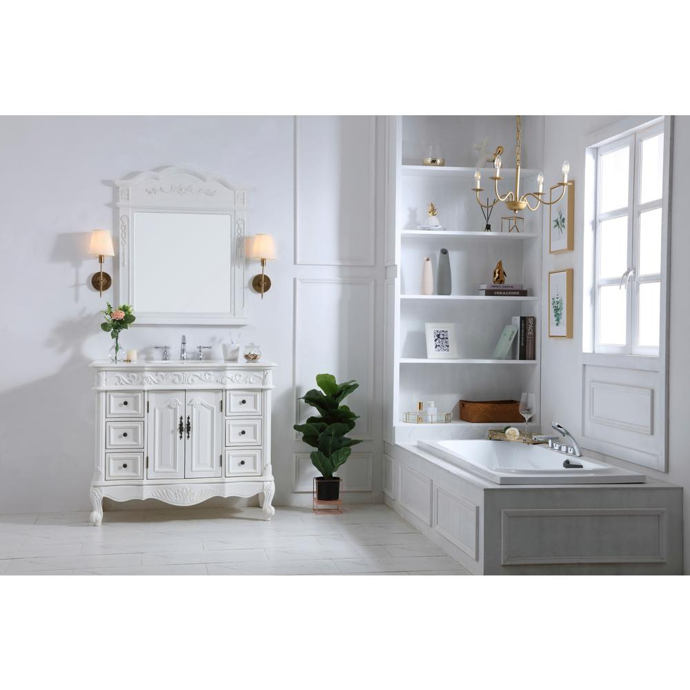 42 inch Single Bathroom vanity in antique white. Picture 6