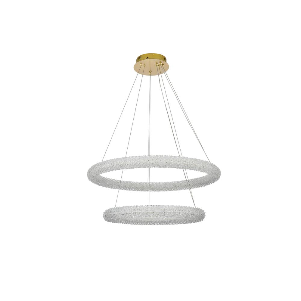 Bowen 32 inch Adjustable LED Chandelier in Satin Gold. Picture 8