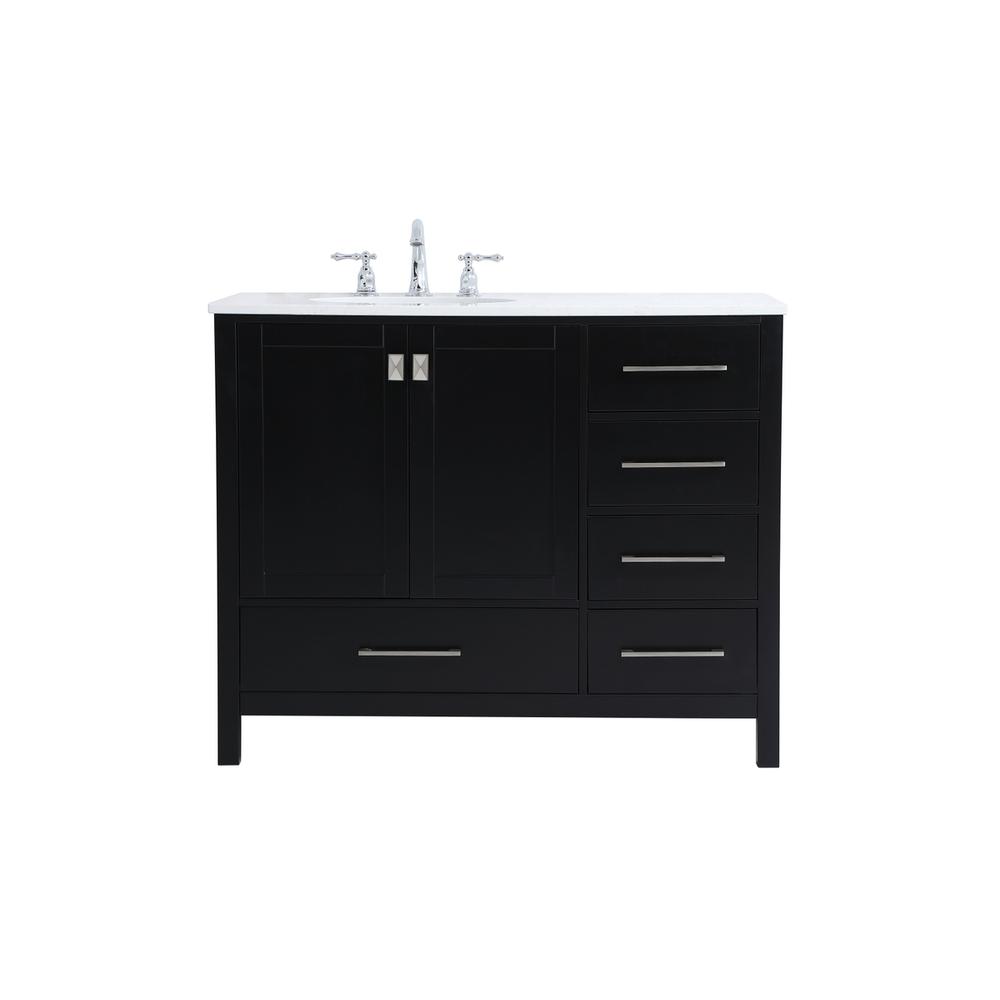 42 inch Single Bathroom Vanity in Black. Picture 1