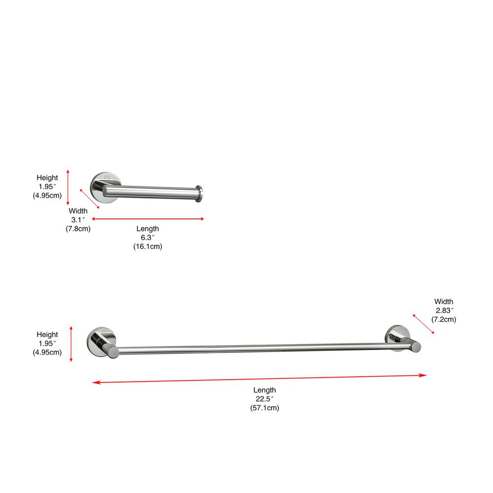 Alma 2-Piece Bathroom Hardware Set in Chrome. Picture 7