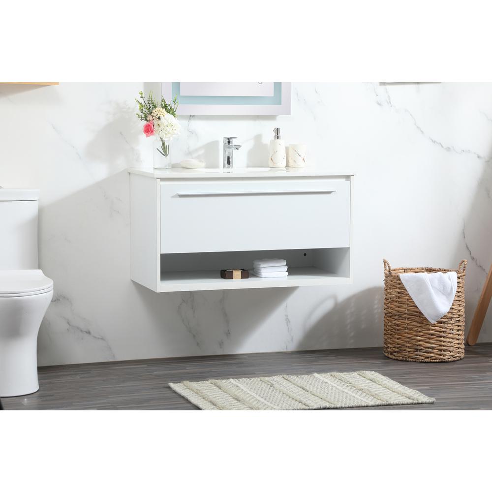 36 inch Single bathroom vanity in white. Picture 2