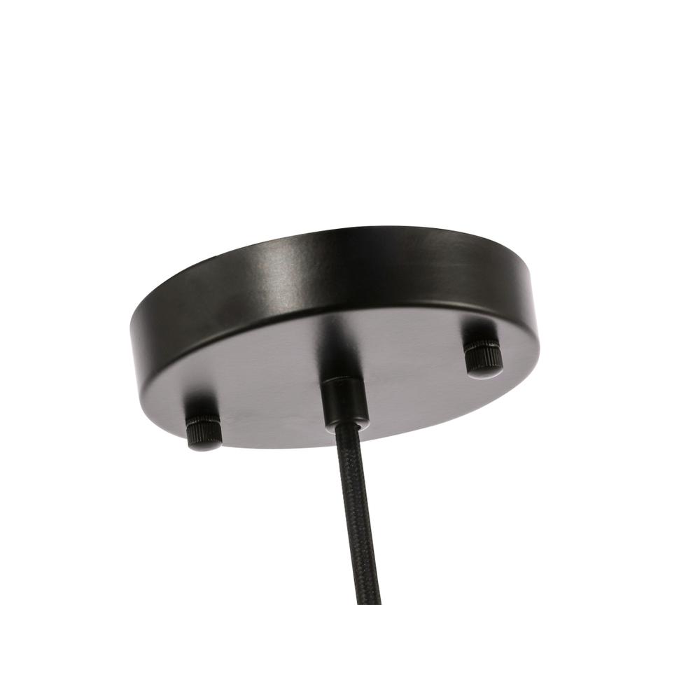 Gabe 1 light Black and Clear seeded glass pendant. Picture 8