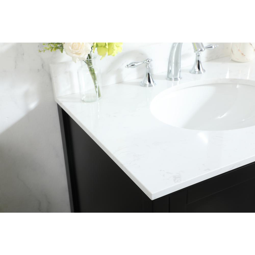 30 inch Single bathroom vanity in black with backsplash. Picture 5