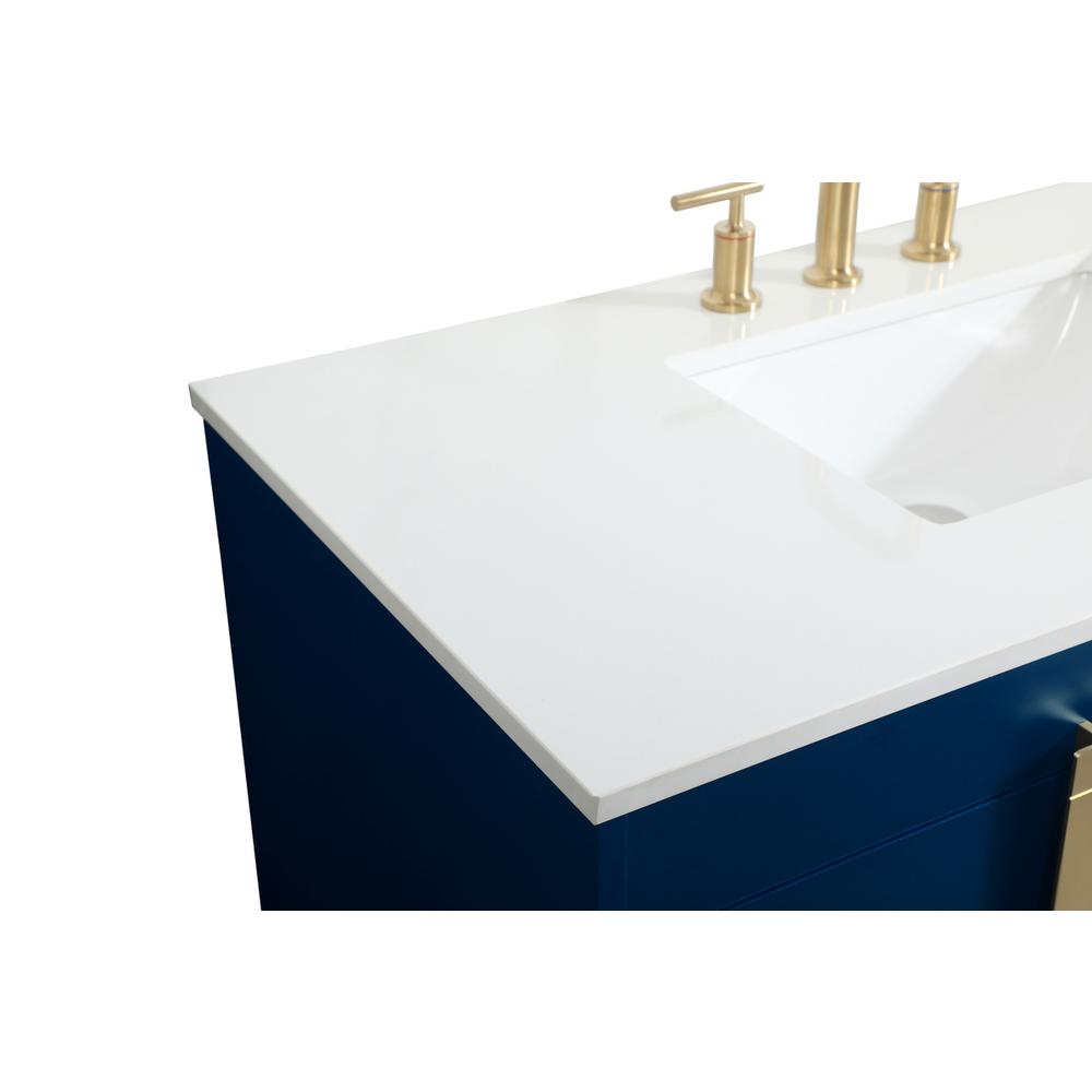 42 inch Single bathroom vanity in blue. Picture 11