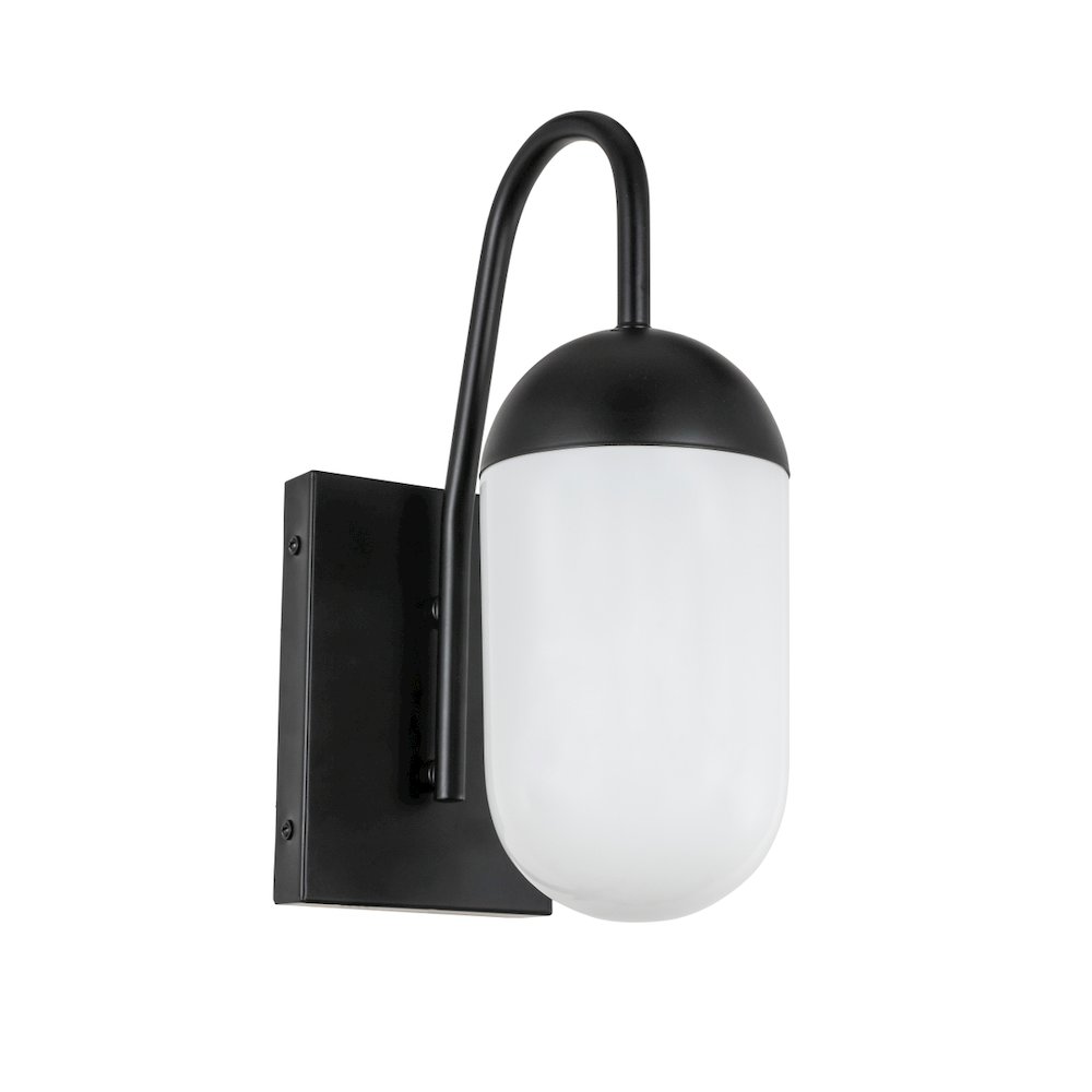 Kace 1 Light Black And Frosted White Glass Wall Sconce. Picture 8