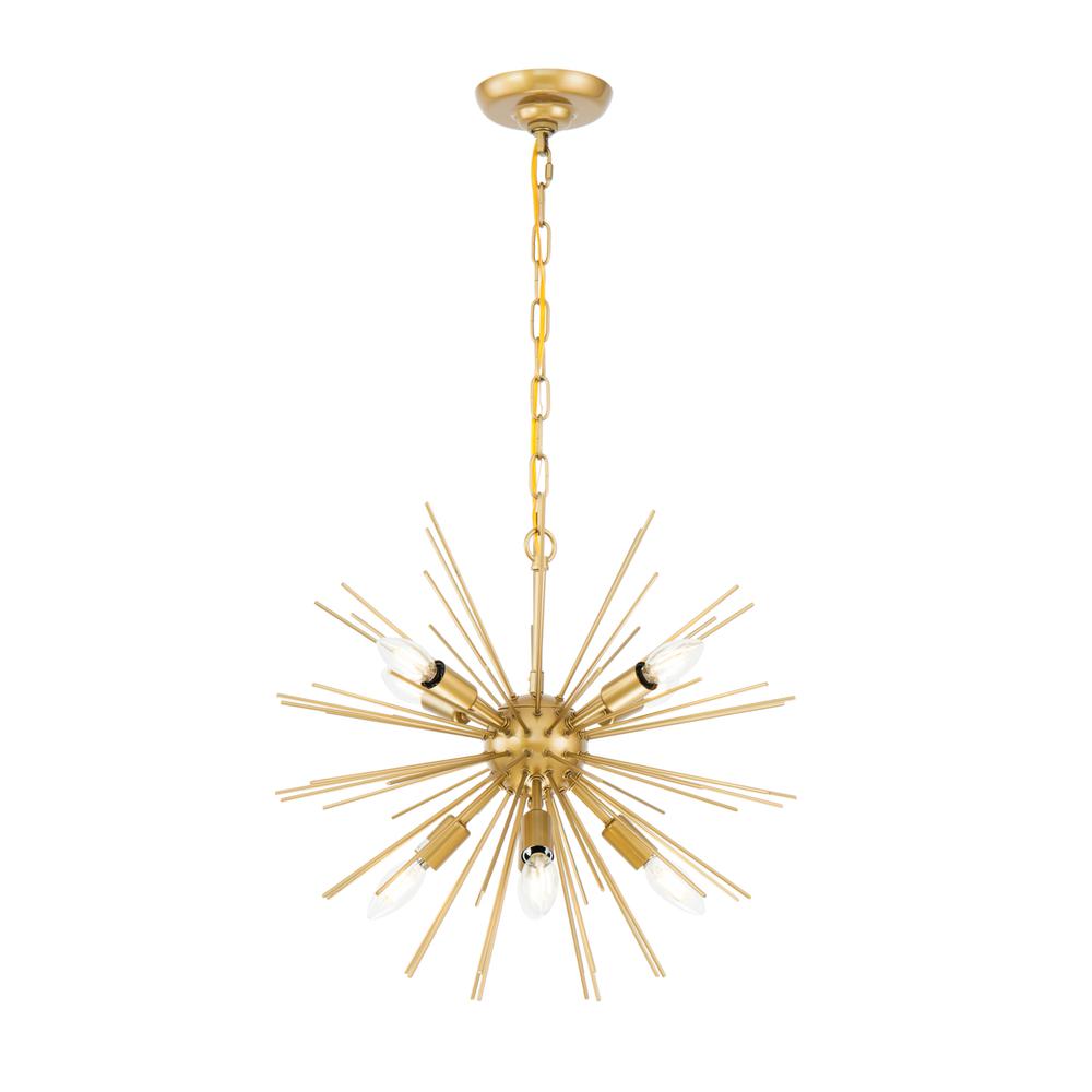 Timber 8 light Brass pendant. Picture 3