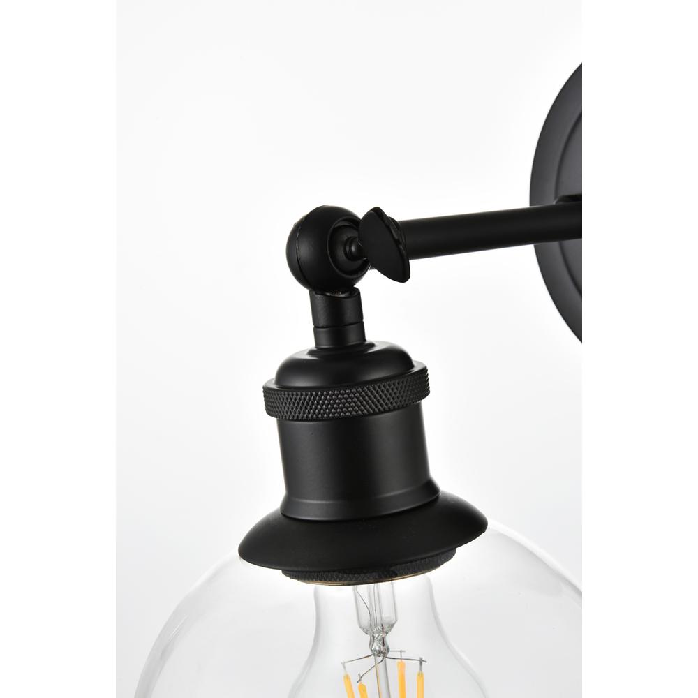 Kai 1 light Black and Clear Bath Sconce. Picture 5