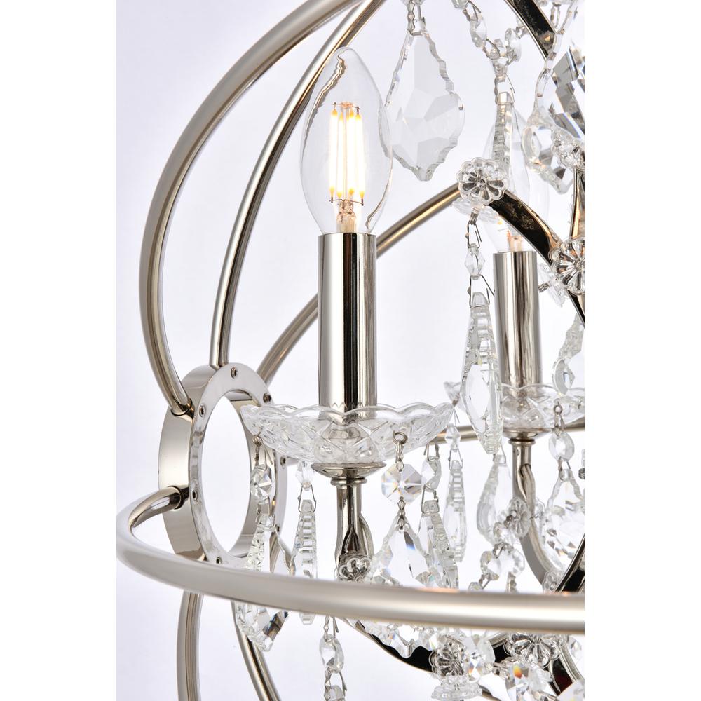 Geneva 5 light polished nickel Pendant Clear Royal Cut crystal. Picture 4