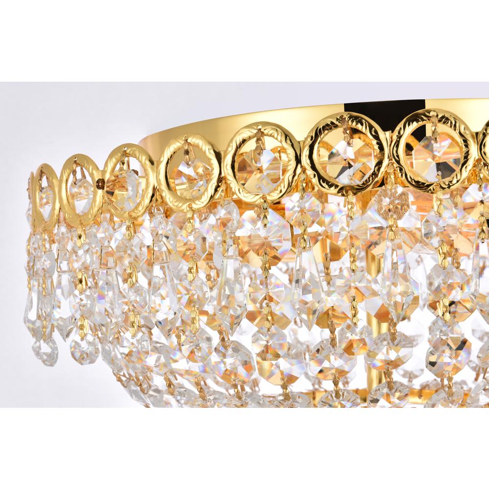 Century 4 light Gold Flush Mount Clear Royal Cut Crystal. Picture 3