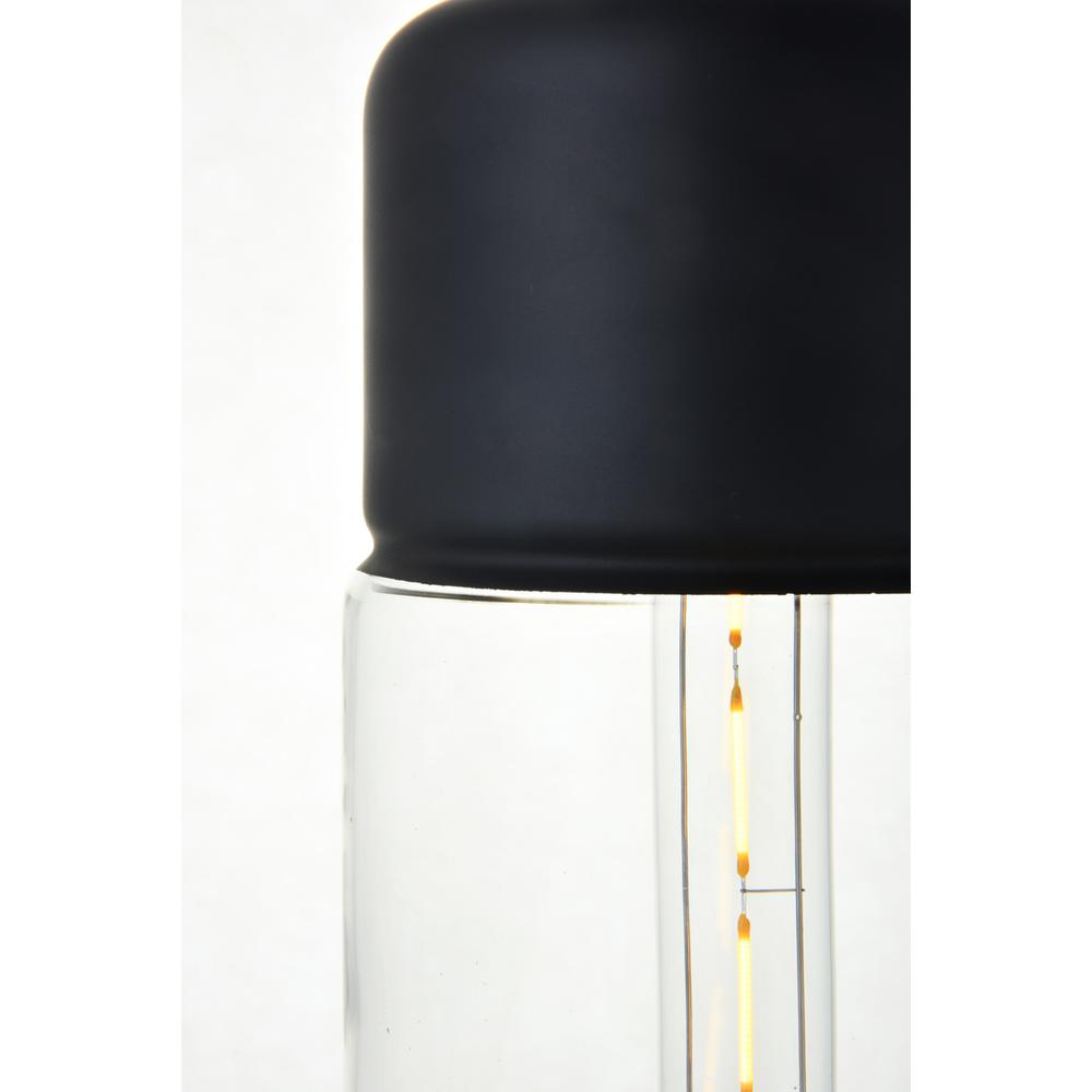 Ashwell 1 Light Black Pendant With Clear Glass. Picture 4