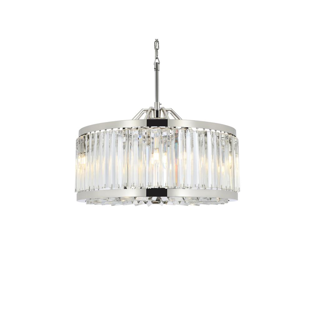 Chelsea 8 light polished nickel Chandelier Clear Royal Cut Crystal. Picture 2