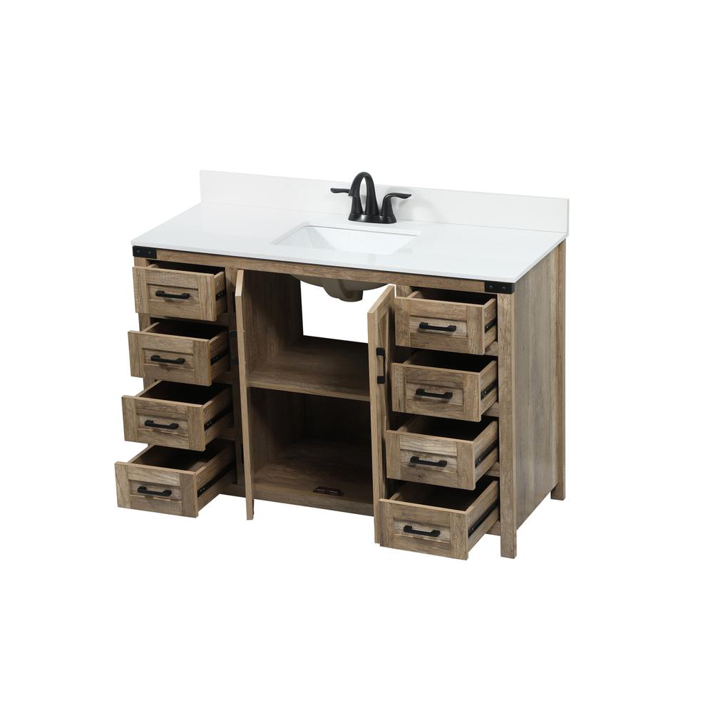 48 inch Single bathroom vanity in natural oak with backsplash. Picture 9