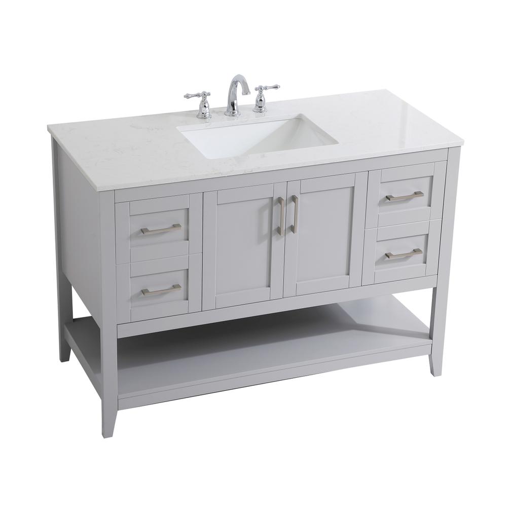 48 inch Single Bathroom Vanity in Grey. Picture 8