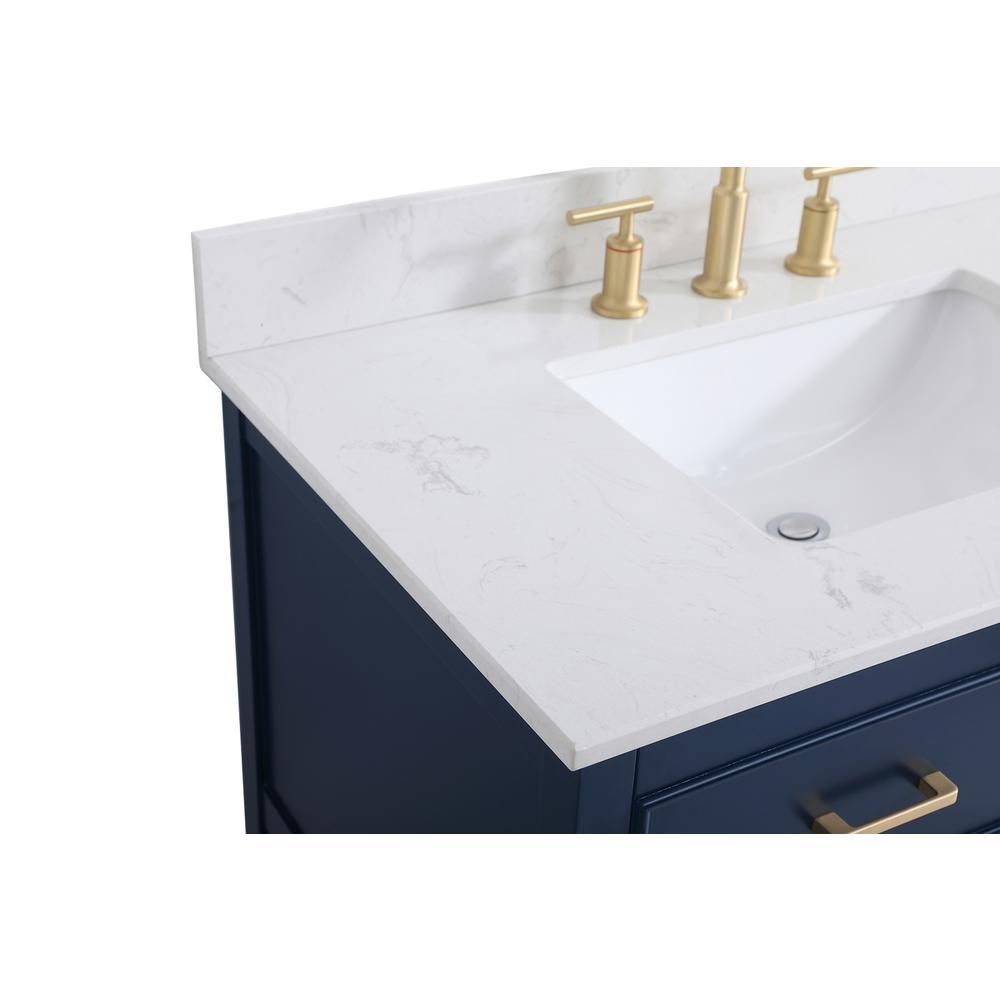 36 inch Single bathroom vanity in blue with backsplash. Picture 11