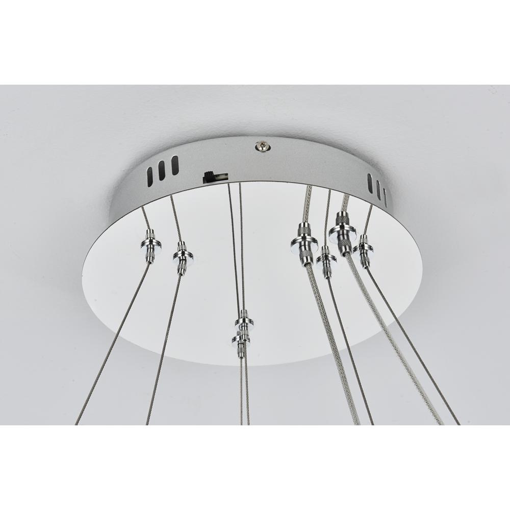 Bowen 32 inch Adjustable LED Chandelier in Chrome. Picture 7