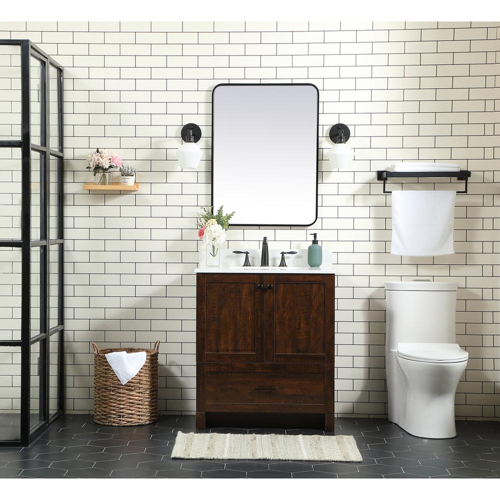 30 inch Single bathroom vanity in expresso with backsplash. Picture 4