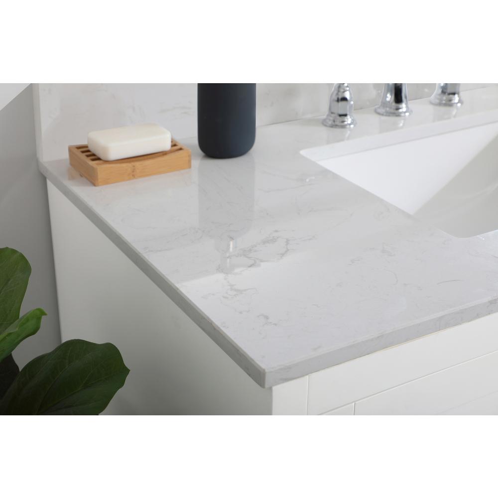42 inch Single Bathroom Vanity in White with Backsplash. Picture 4