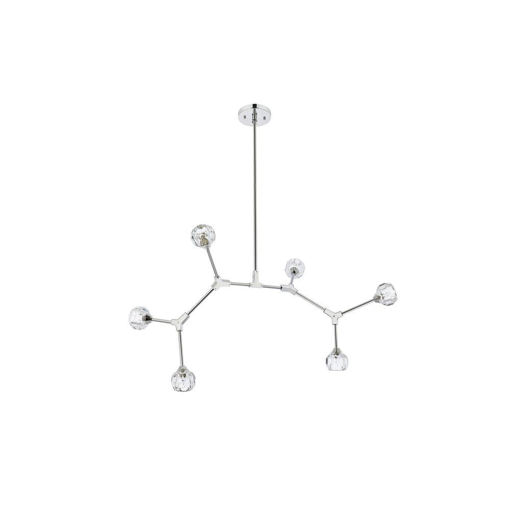 Zayne 6 Light Pendant in Chrome. Picture 6