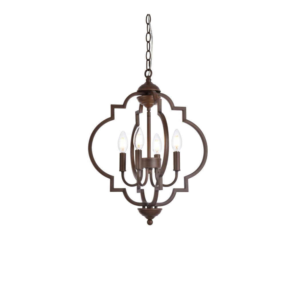 Sandara 4 lights pendant in weathered oak. Picture 2