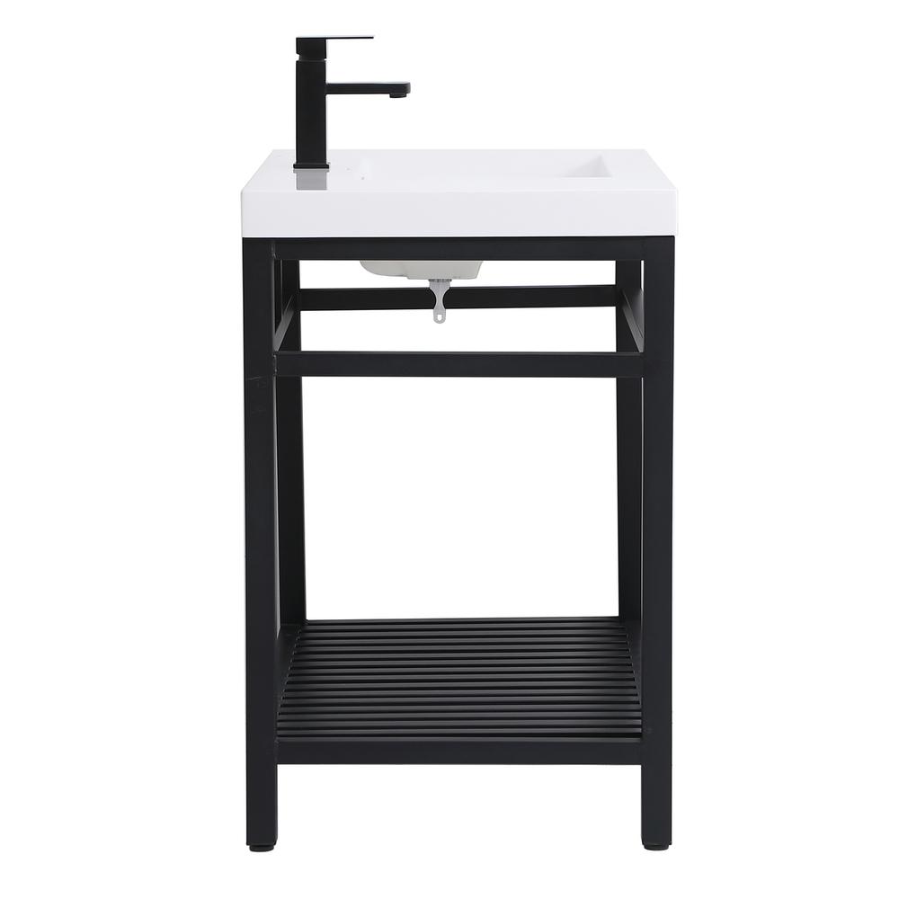 36 inch Single Bathroom Metal Vanity in Black. Picture 12