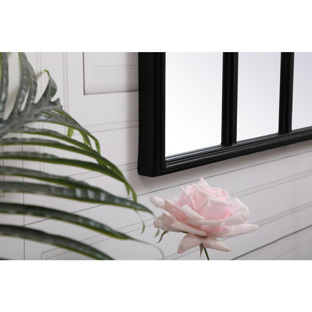 Metal windowpane mirror 28 inch x 41 inch in in Black. Picture 4