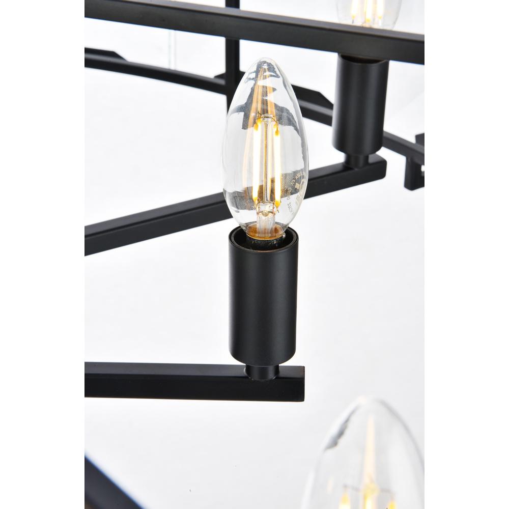 Monaco 10 light Flat Black (Matte) Chandelier Clear Glass Crystal. Picture 3