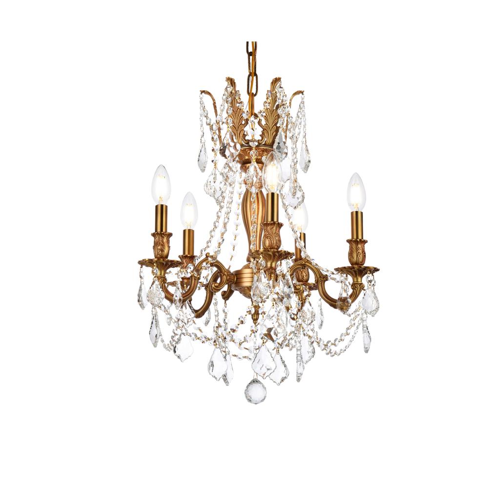 Rosalia 5 light French Gold Pendant Clear Royal Cut Crystal. Picture 2