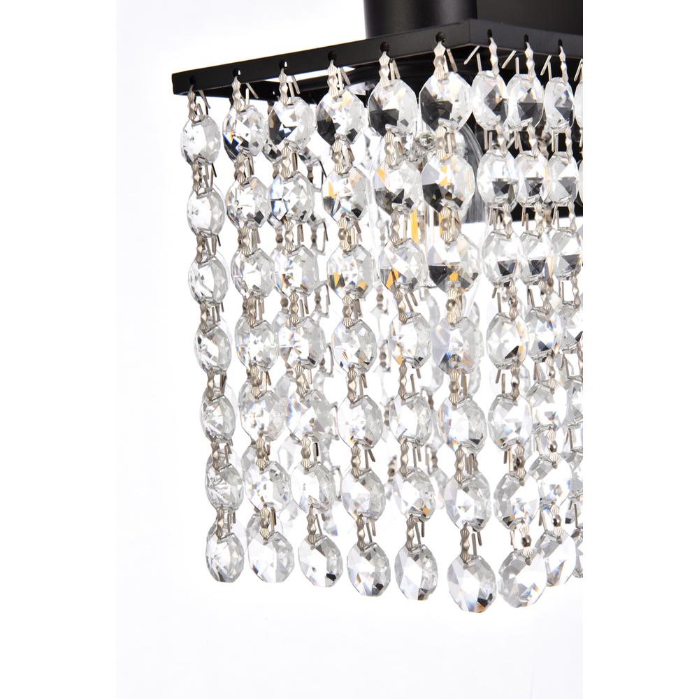 Phineas 1 light bath sconce in black with clear crystals. Picture 6